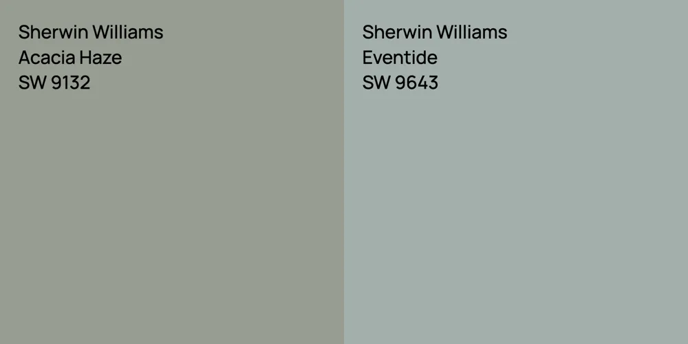 Sherwin Williams Acacia Haze vs. Sherwin Williams Eventide