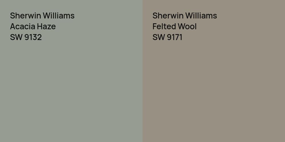 Sherwin Williams Acacia Haze vs. Sherwin Williams Felted Wool