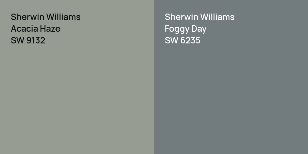 Sherwin Williams Acacia Haze vs. Sherwin Williams Foggy Day