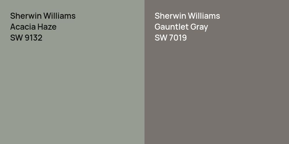 Sherwin Williams Acacia Haze vs. Sherwin Williams Gauntlet Gray