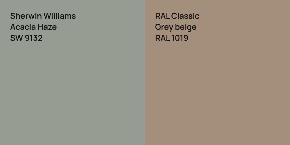 Sherwin Williams Acacia Haze vs. RAL Classic  Grey beige