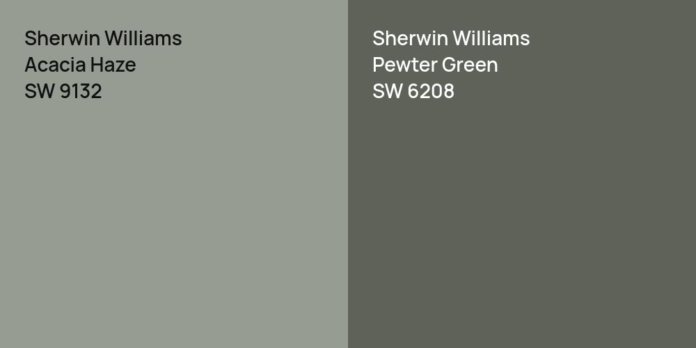 Sherwin Williams Acacia Haze vs. Sherwin Williams Pewter Green