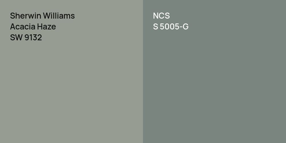 Sherwin Williams Acacia Haze vs. NCS S 5005-G