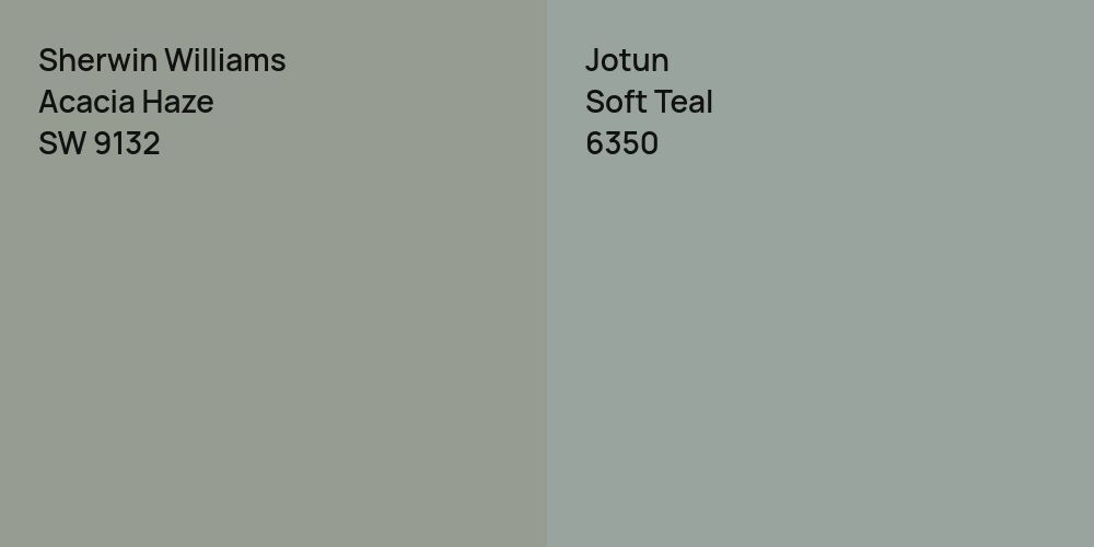 Sherwin Williams Acacia Haze vs. Jotun Soft Teal