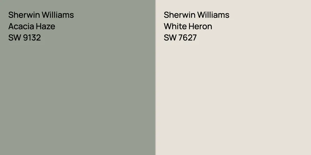 Sherwin Williams Acacia Haze vs. Sherwin Williams White Heron