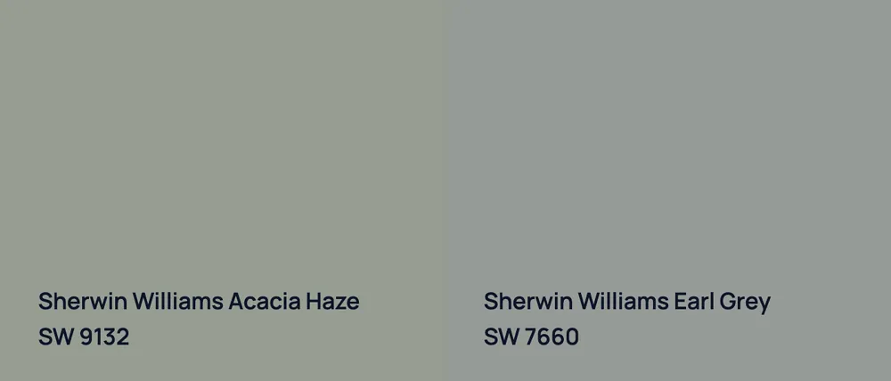 Sherwin Williams Acacia Haze SW 9132 vs Sherwin Williams Earl Grey SW 7660