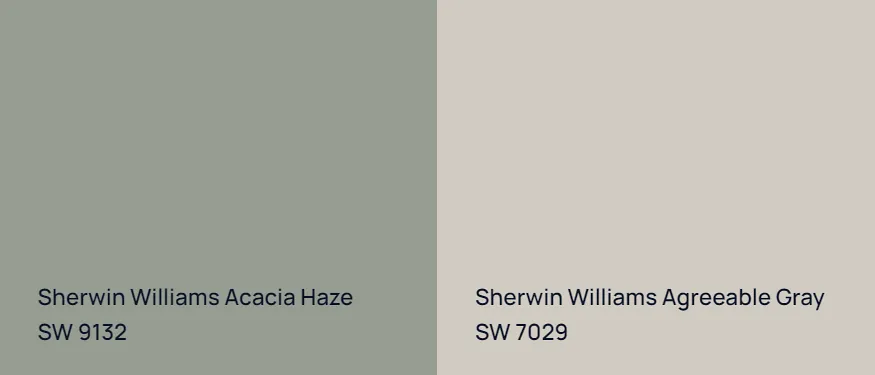 Sherwin Williams Acacia Haze SW 9132 vs Sherwin Williams Agreeable Gray SW 7029