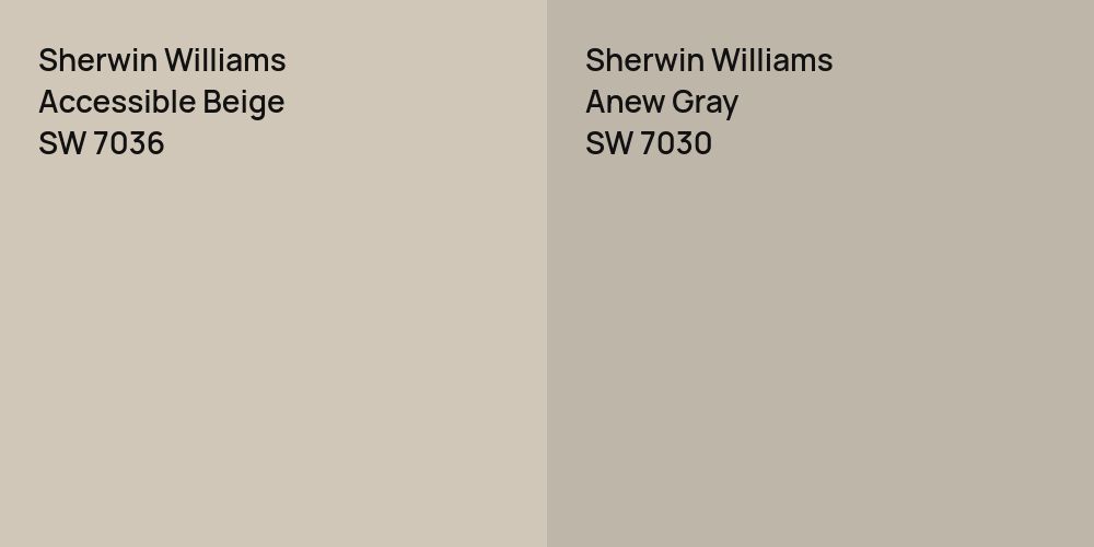 Sherwin Williams Accessible Beige vs. Sherwin Williams Anew Gray