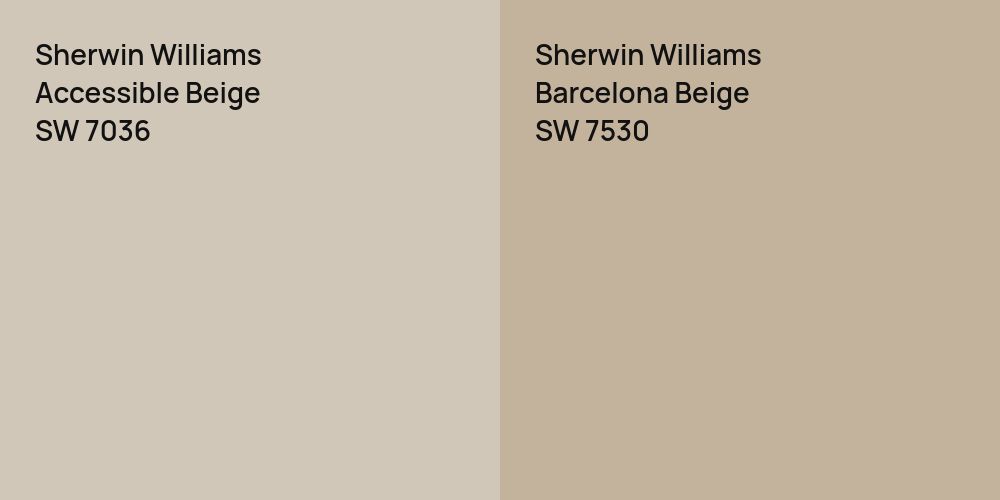 Sherwin Williams Accessible Beige vs. Sherwin Williams Barcelona Beige