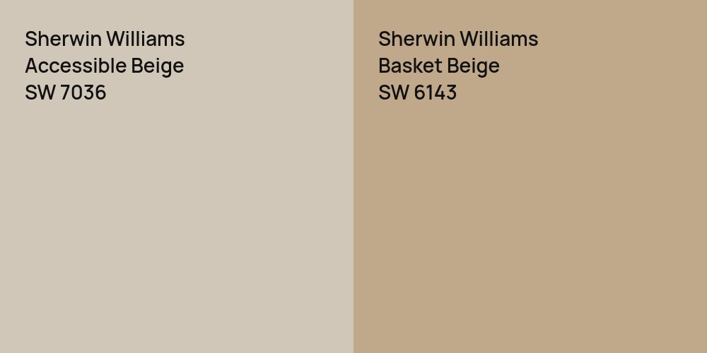 Sherwin Williams Accessible Beige vs. Sherwin Williams Basket Beige