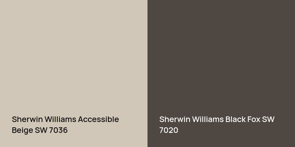 Sherwin Williams Accessible Beige vs. Sherwin Williams Black Fox