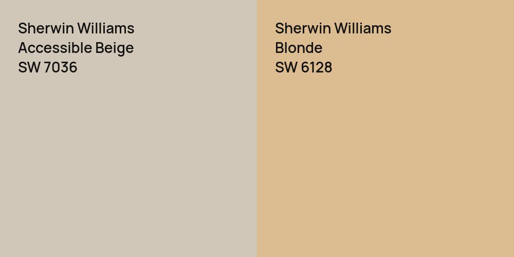 Sherwin Williams Accessible Beige vs. Sherwin Williams Blonde