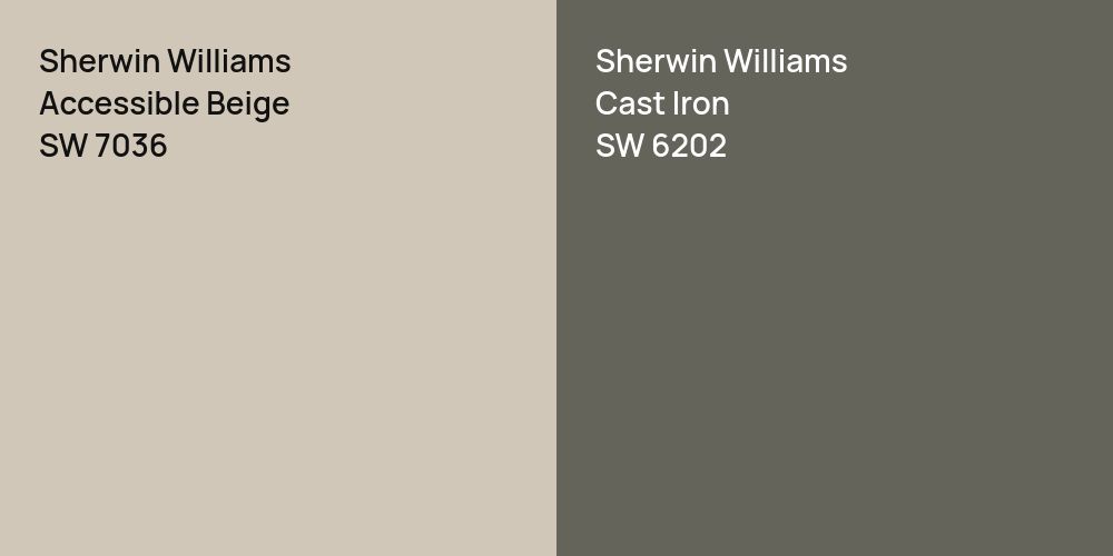 Sherwin Williams Accessible Beige vs. Sherwin Williams Cast Iron