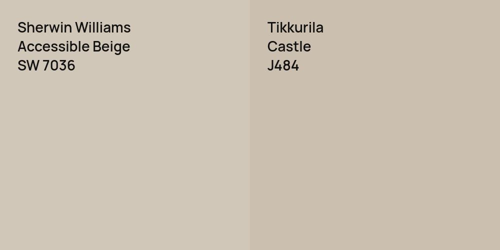 Sherwin Williams Accessible Beige vs. Tikkurila Castle