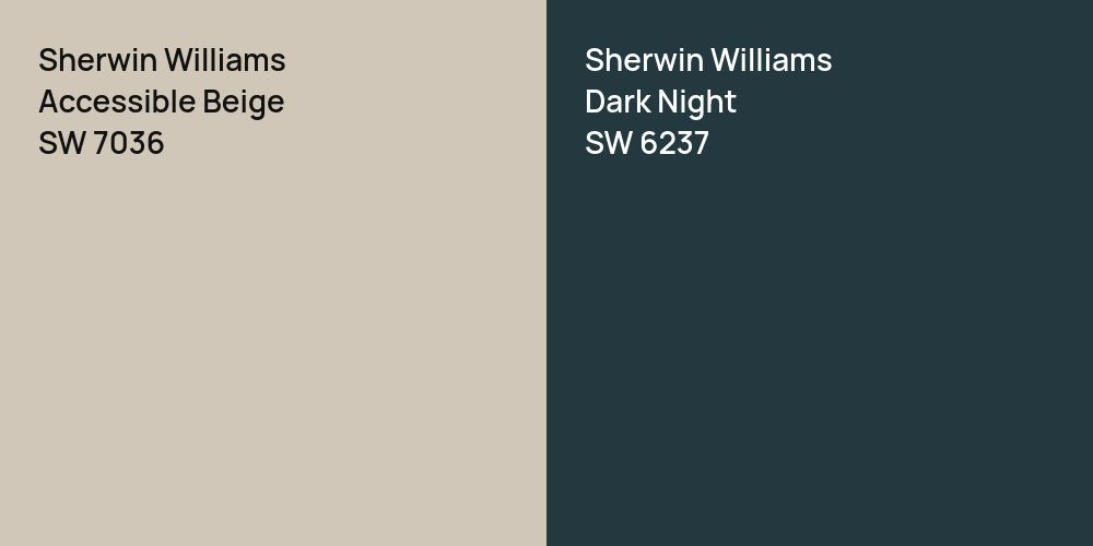 Sherwin Williams Accessible Beige vs. Sherwin Williams Dark Night