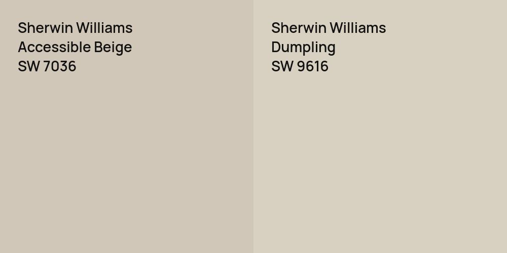 Sherwin Williams Accessible Beige vs. Sherwin Williams Dumpling