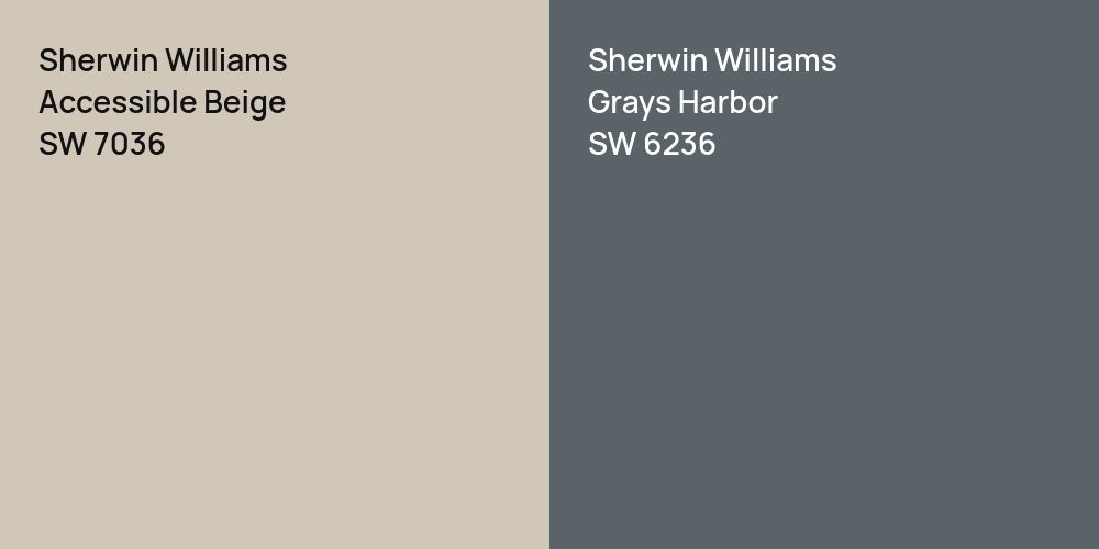 Sherwin Williams Accessible Beige vs. Sherwin Williams Grays Harbor