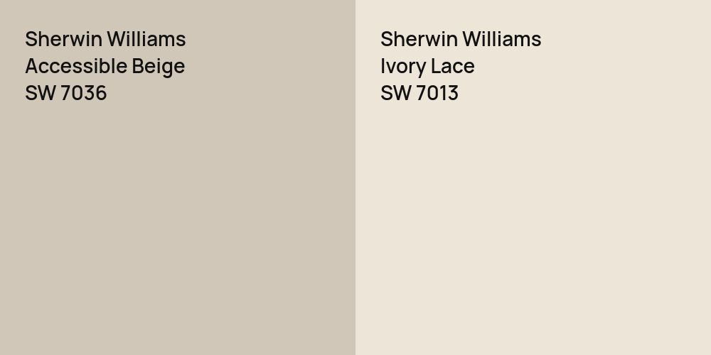 Sherwin Williams Accessible Beige vs. Sherwin Williams Ivory Lace