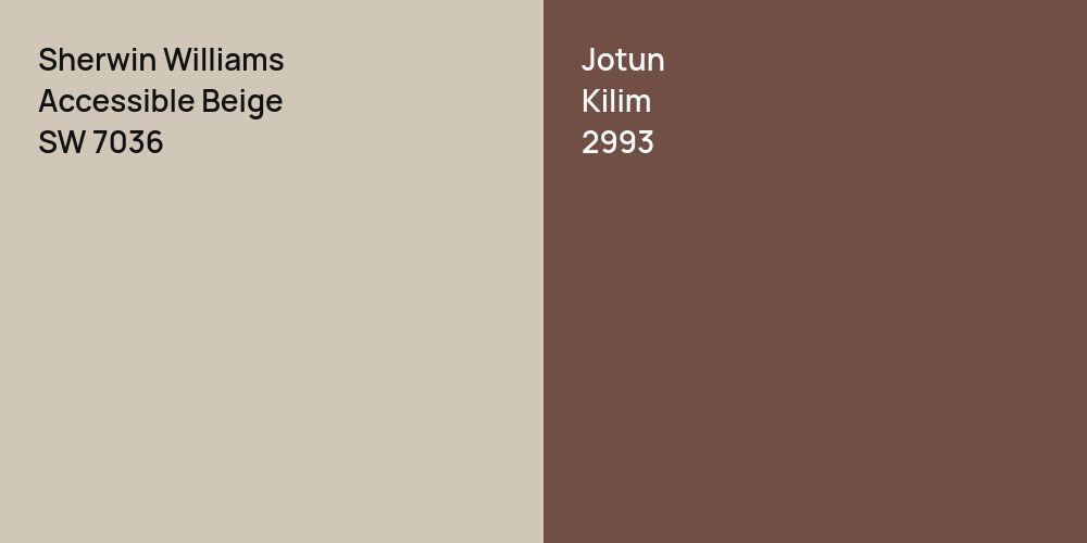 Sherwin Williams Accessible Beige vs. Jotun Kilim