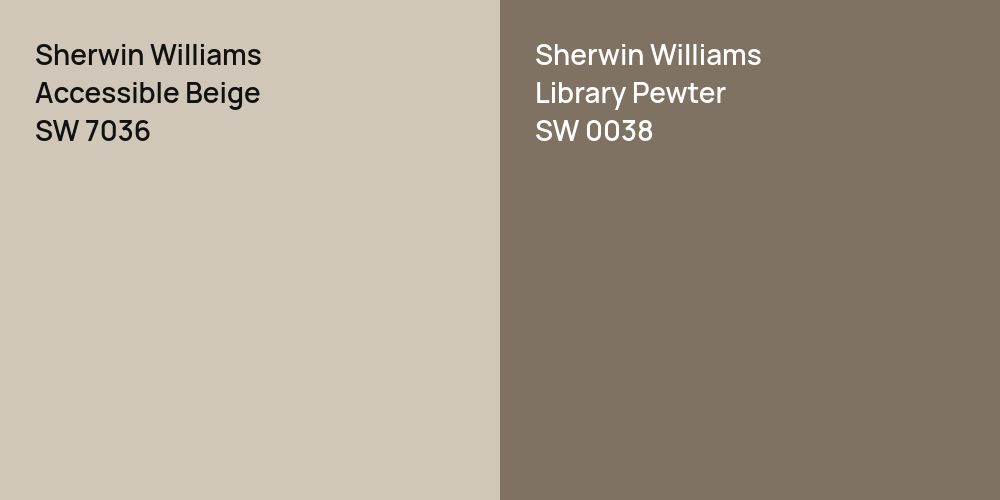 Sherwin Williams Accessible Beige vs. Sherwin Williams Library Pewter