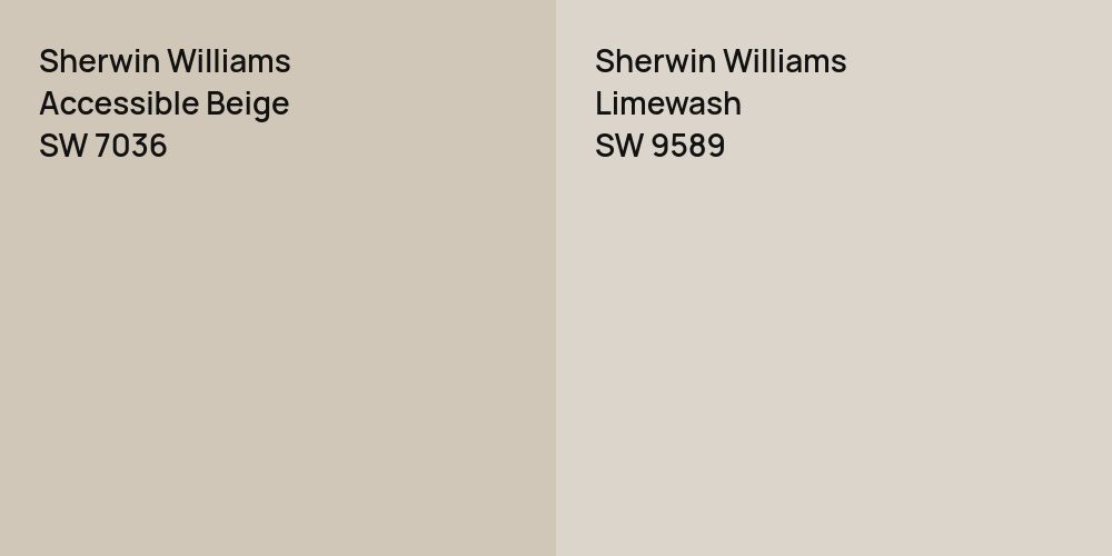 Sherwin Williams Accessible Beige vs. Sherwin Williams Limewash