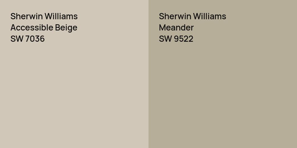 Sherwin Williams Accessible Beige vs. Sherwin Williams Meander