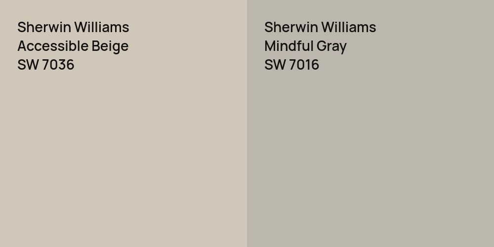 Sherwin Williams Accessible Beige vs. Sherwin Williams Mindful Gray