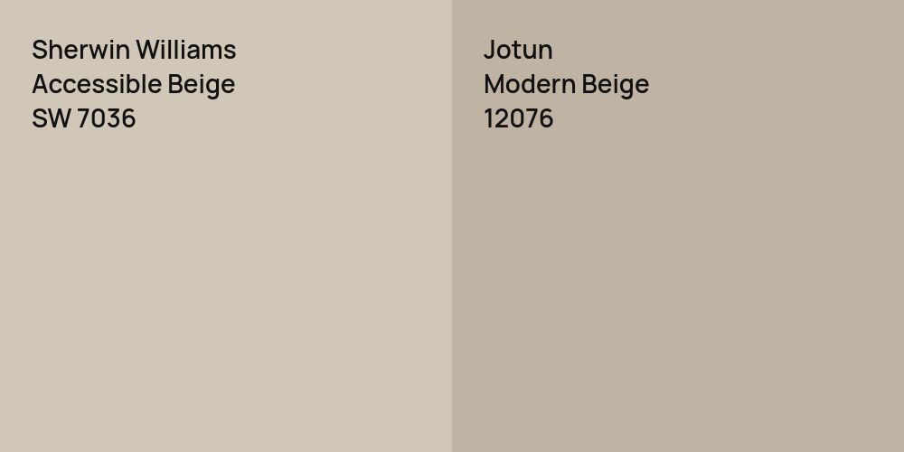 Sherwin Williams Accessible Beige vs. Jotun Modern Beige