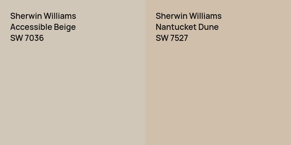 Sherwin Williams Accessible Beige vs. Sherwin Williams Nantucket Dune