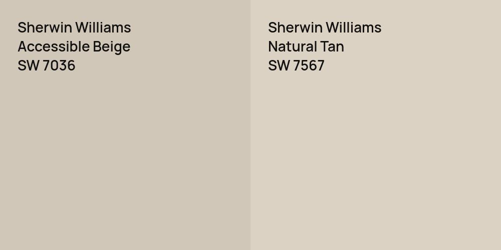 Sherwin Williams Accessible Beige vs. Sherwin Williams Natural Tan