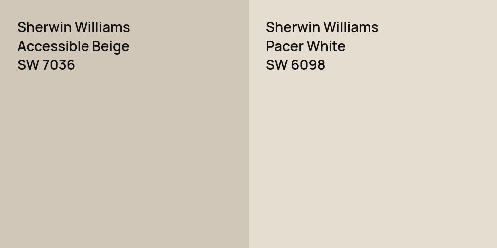 Sherwin Williams Accessible Beige vs. Sherwin Williams Pacer White