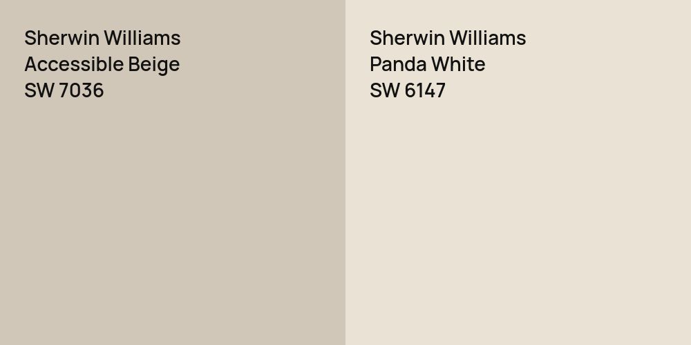 Sherwin Williams Accessible Beige vs. Sherwin Williams Panda White