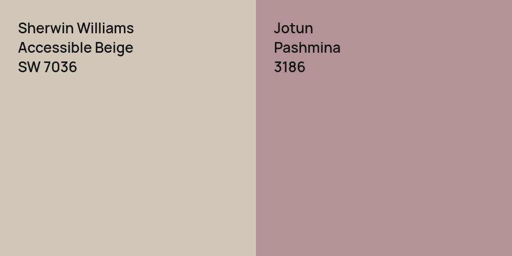 Sherwin Williams Accessible Beige vs. Jotun Pashmina