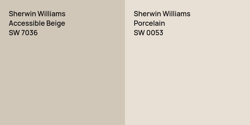 Sherwin Williams Accessible Beige vs. Sherwin Williams Porcelain