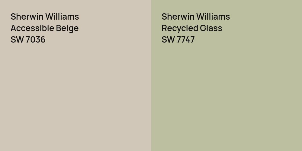 Sherwin Williams Accessible Beige vs. Sherwin Williams Recycled Glass