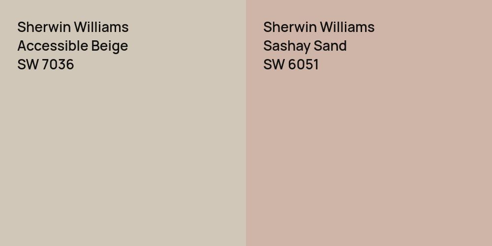 Sherwin Williams Accessible Beige vs. Sherwin Williams Sashay Sand