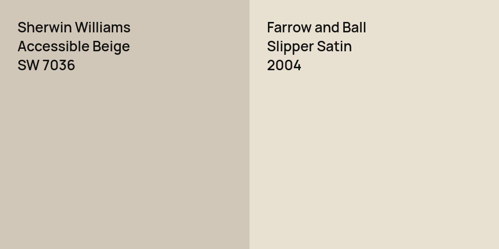 Sherwin Williams Accessible Beige vs. Farrow and Ball Slipper Satin