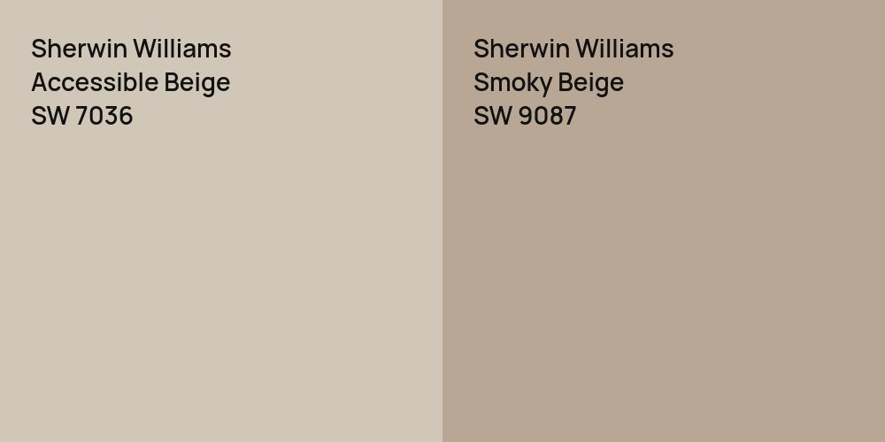 Sherwin Williams Accessible Beige vs. Sherwin Williams Smoky Beige