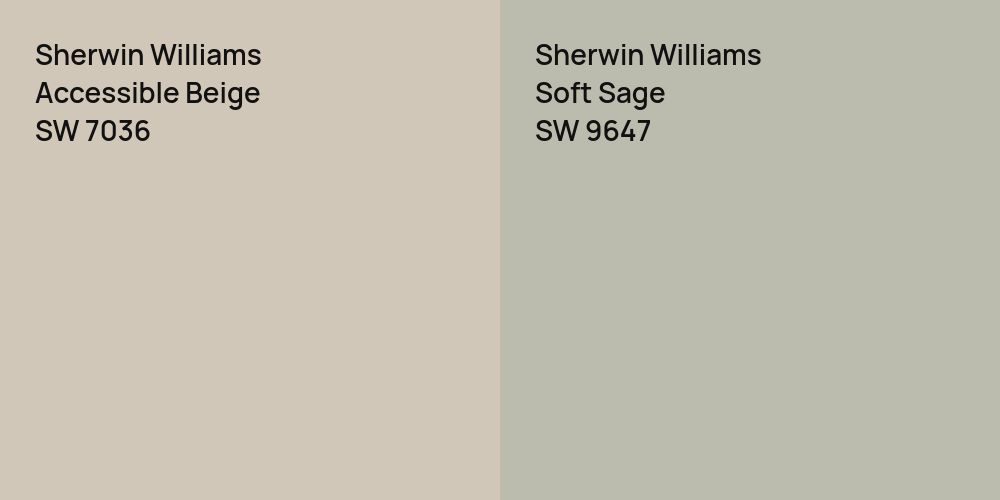 Sherwin Williams Accessible Beige vs. Sherwin Williams Soft Sage