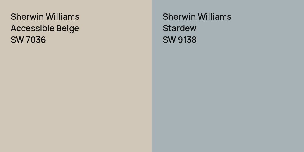 Sherwin Williams Accessible Beige vs. Sherwin Williams Stardew