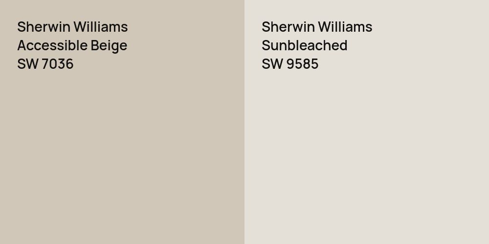 Sherwin Williams Accessible Beige vs. Sherwin Williams Sunbleached