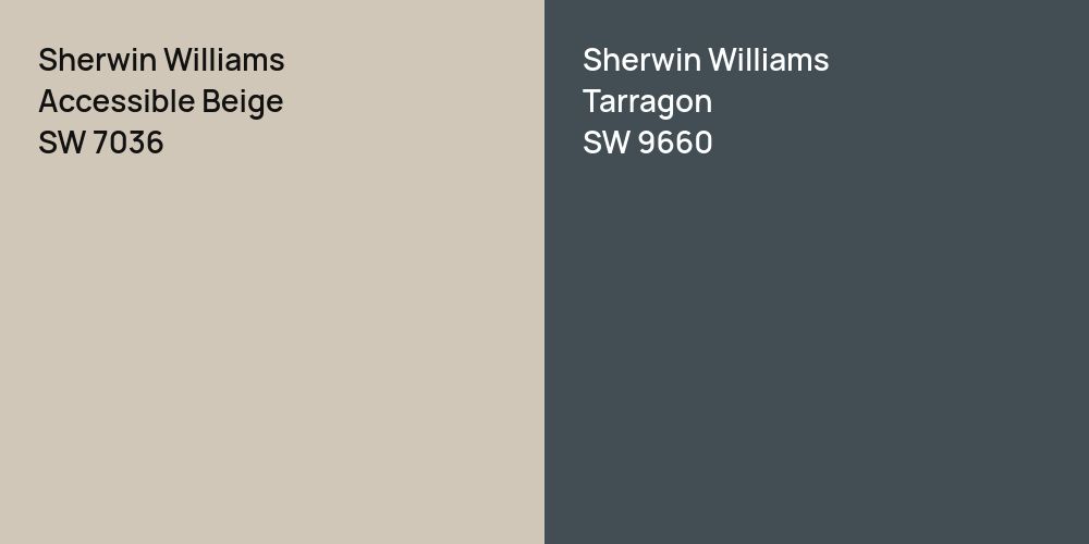 Sherwin Williams Accessible Beige vs. Sherwin Williams Tarragon