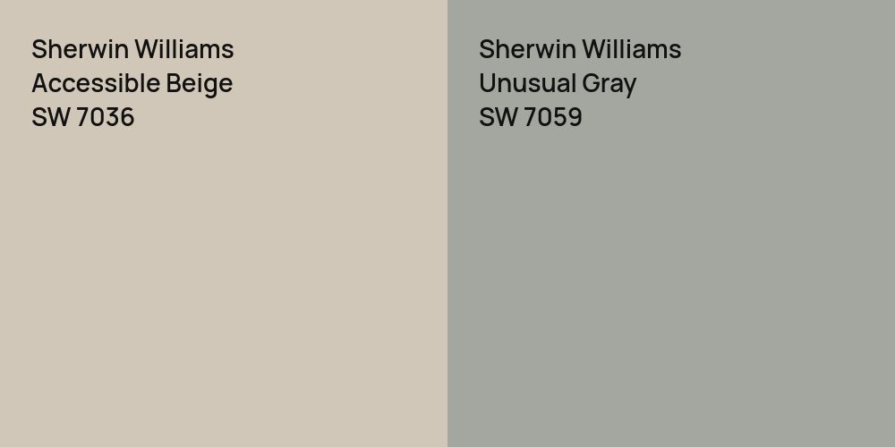 Sherwin Williams Accessible Beige vs. Sherwin Williams Unusual Gray