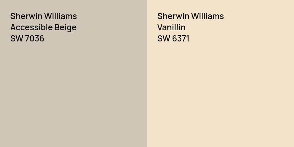 Sherwin Williams Accessible Beige vs. Sherwin Williams Vanillin