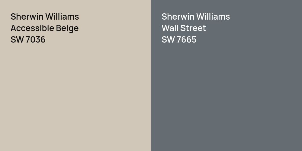 Sherwin Williams Accessible Beige vs. Sherwin Williams Wall Street