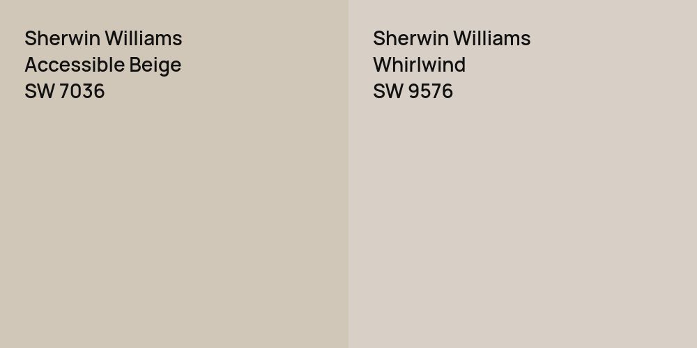 Sherwin Williams Accessible Beige vs. Sherwin Williams Whirlwind