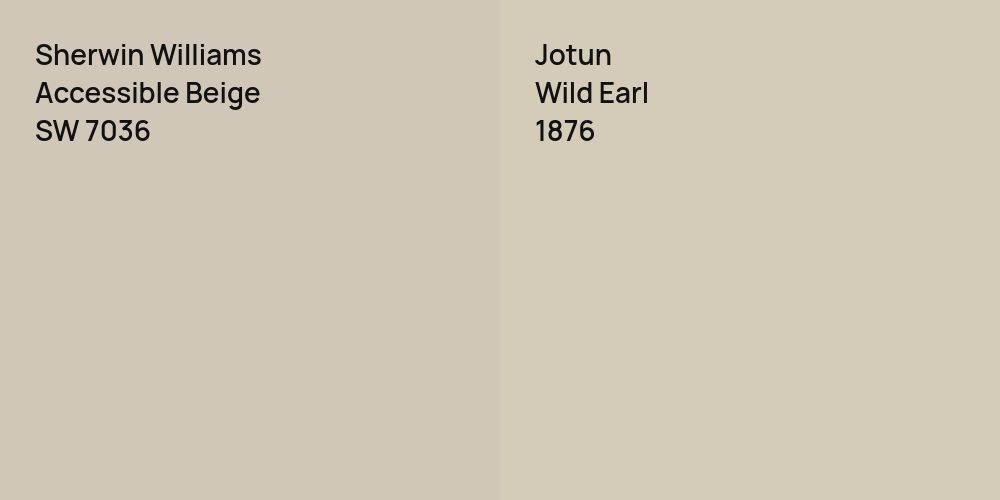 Sherwin Williams Accessible Beige vs. Jotun Wild Earl