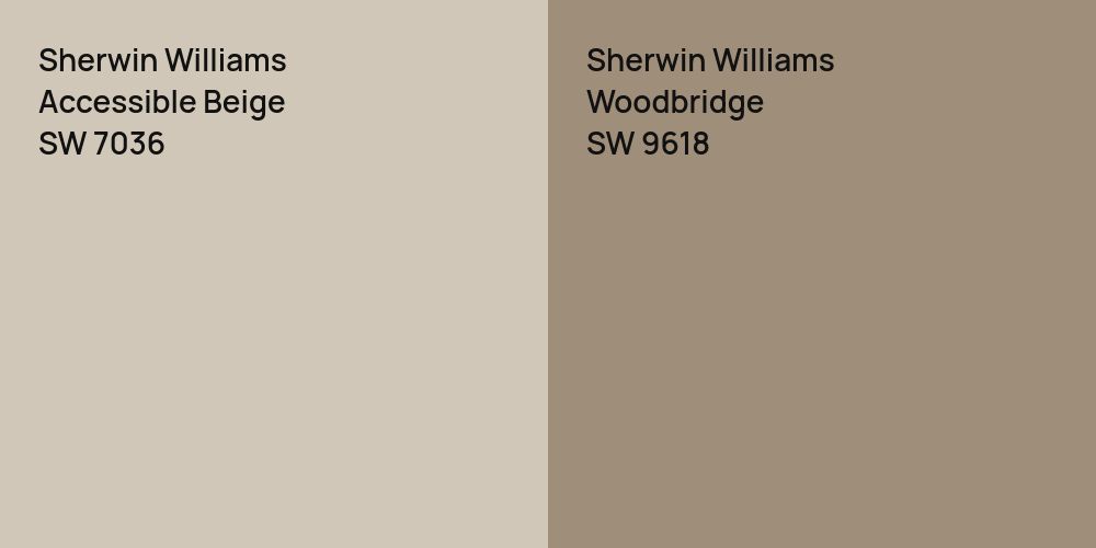 Sherwin Williams Accessible Beige vs. Sherwin Williams Woodbridge