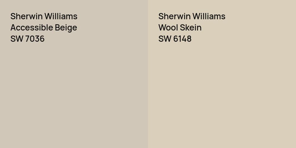 Sherwin Williams Accessible Beige vs. Sherwin Williams Wool Skein