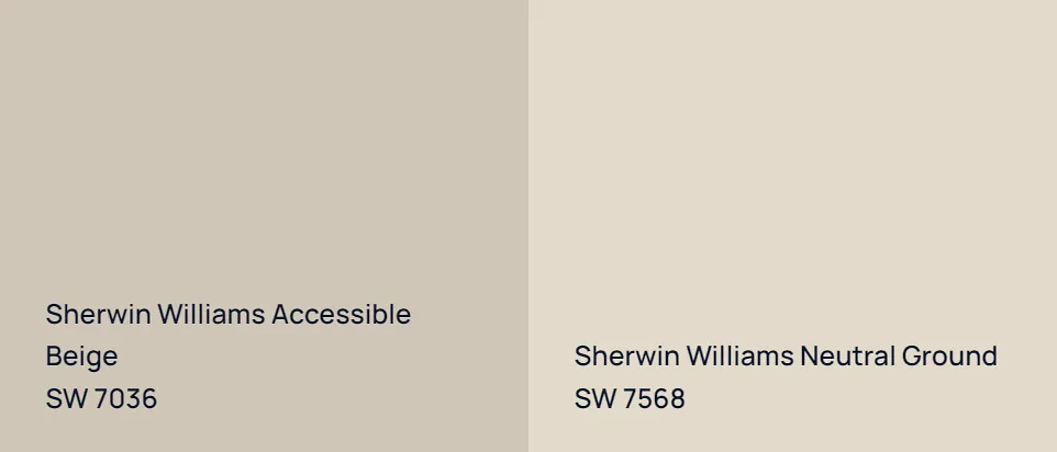 Sherwin Williams Accessible Beige SW 7036 vs Sherwin Williams Neutral Ground SW 7568